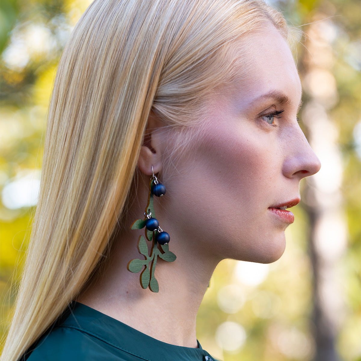 Mustikka earrings, blue