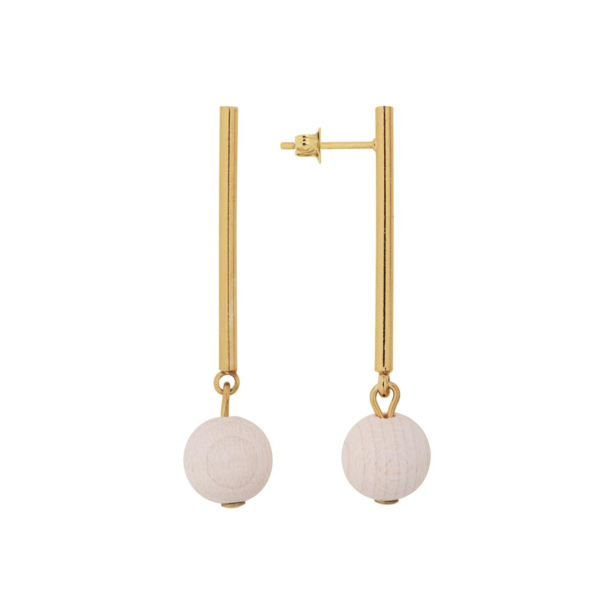 Lilli earrings, ecru and gold