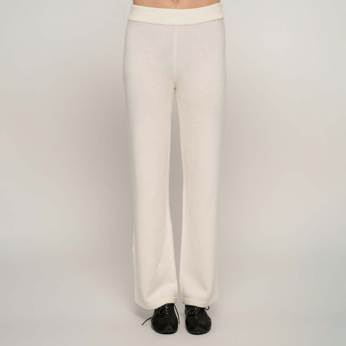 Agnes knit trousers, natural white