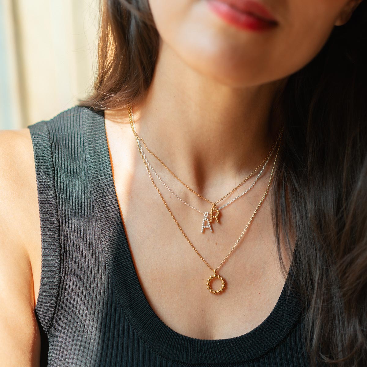 Yllätys Monogram Necklace A, silver