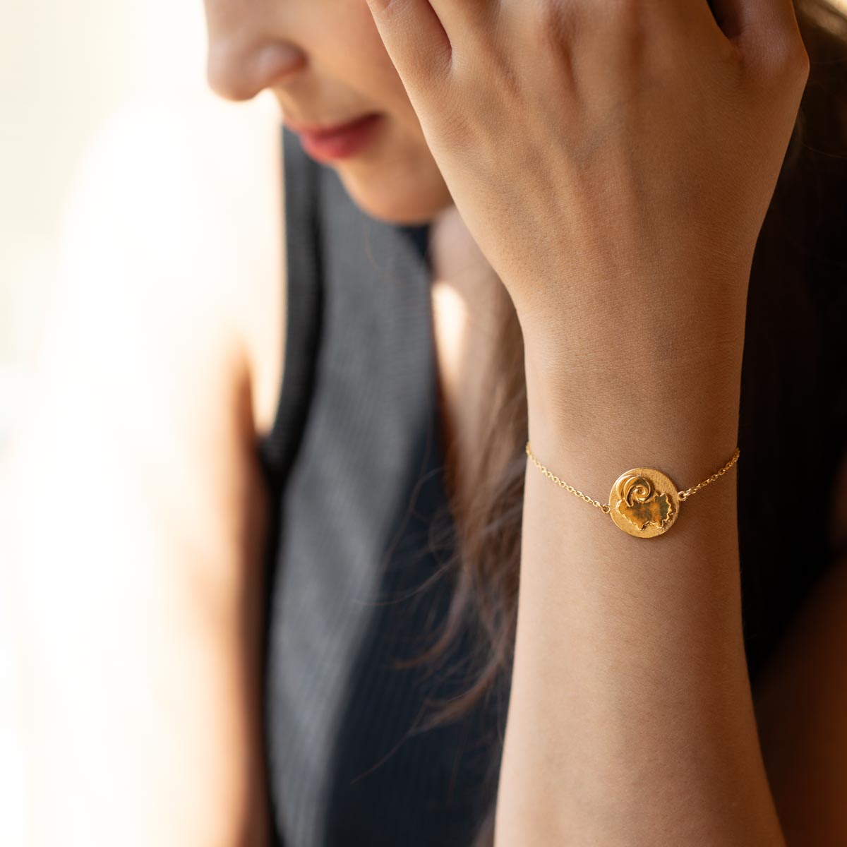 Aries bracelet, gold-plated silver