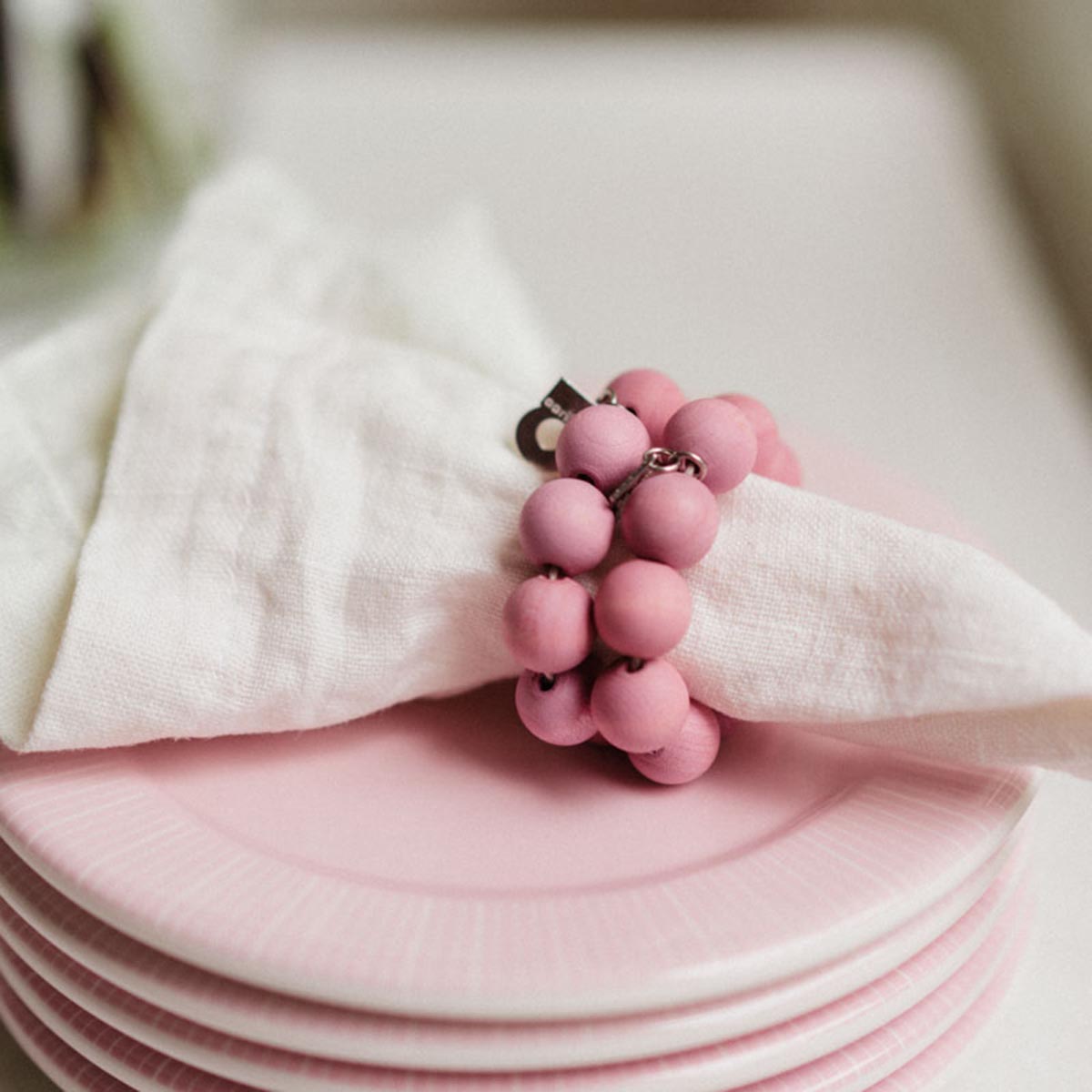 Puisto napkin rings, 2 pcs, pink