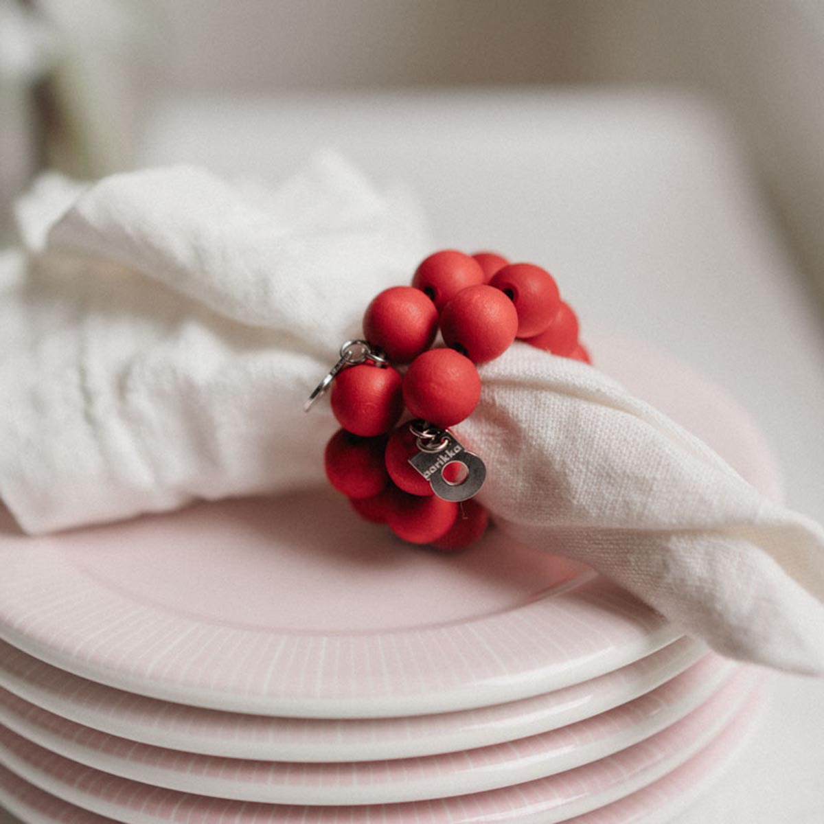 Puisto napkin rings, 2 pcs, red