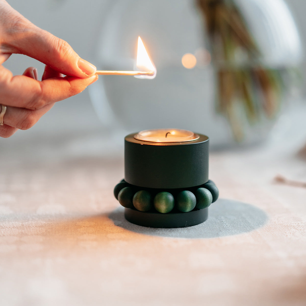 Prinsessa candleholder, moss green