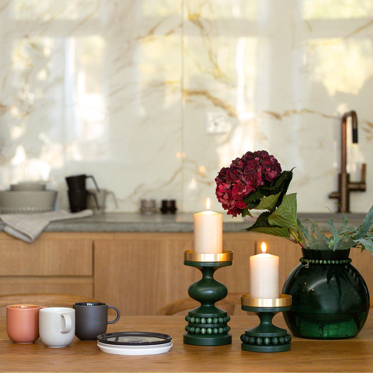 Keisarinna candleholder, green