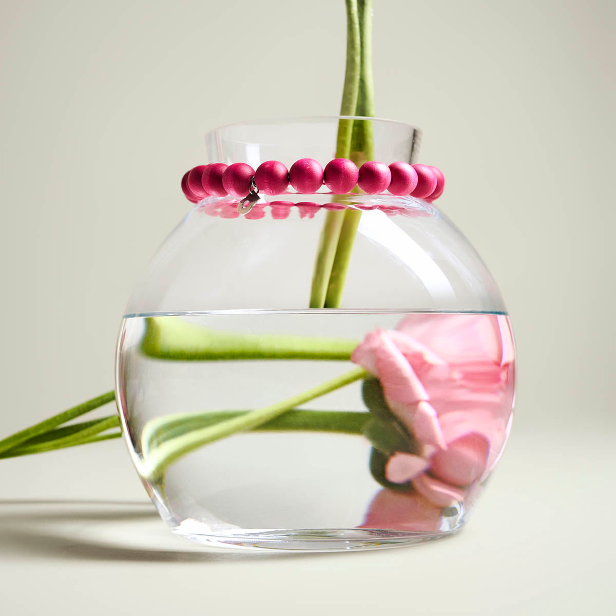 Pore glass vase, 22 cm, pink