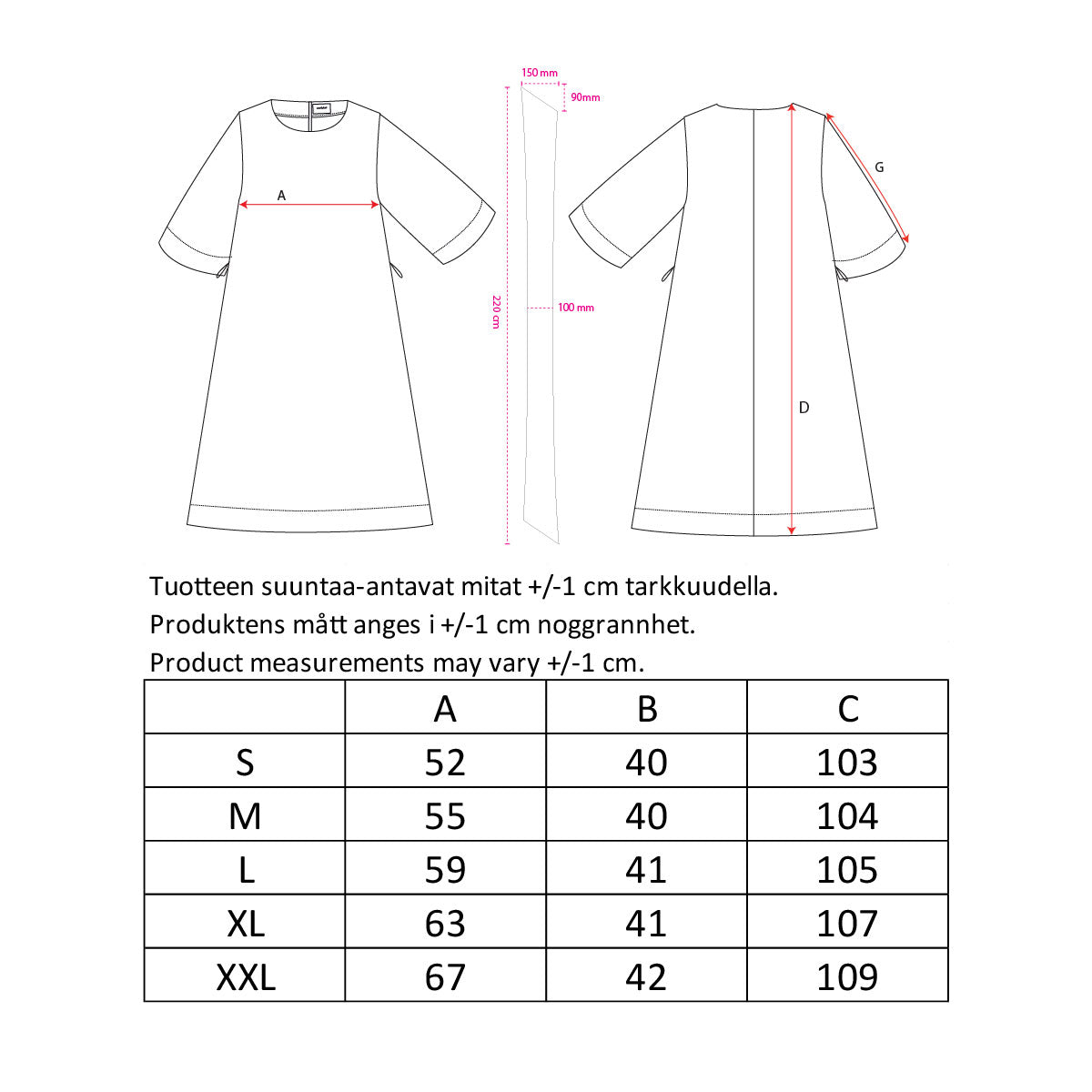 Varpu dress, Midnight black