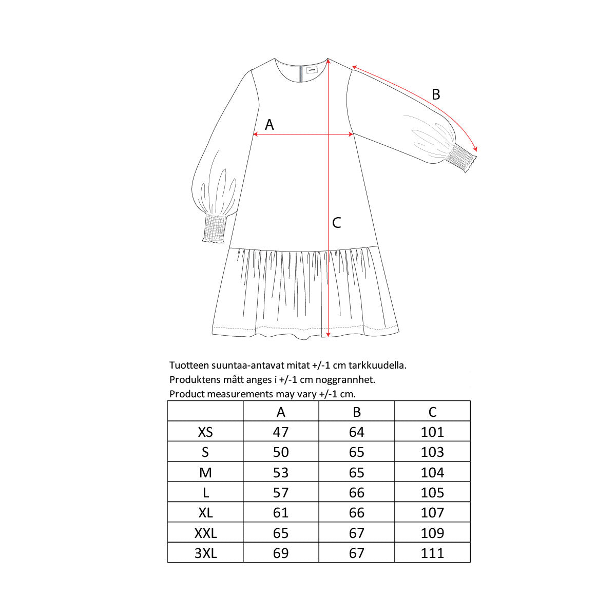 Verla dress, red