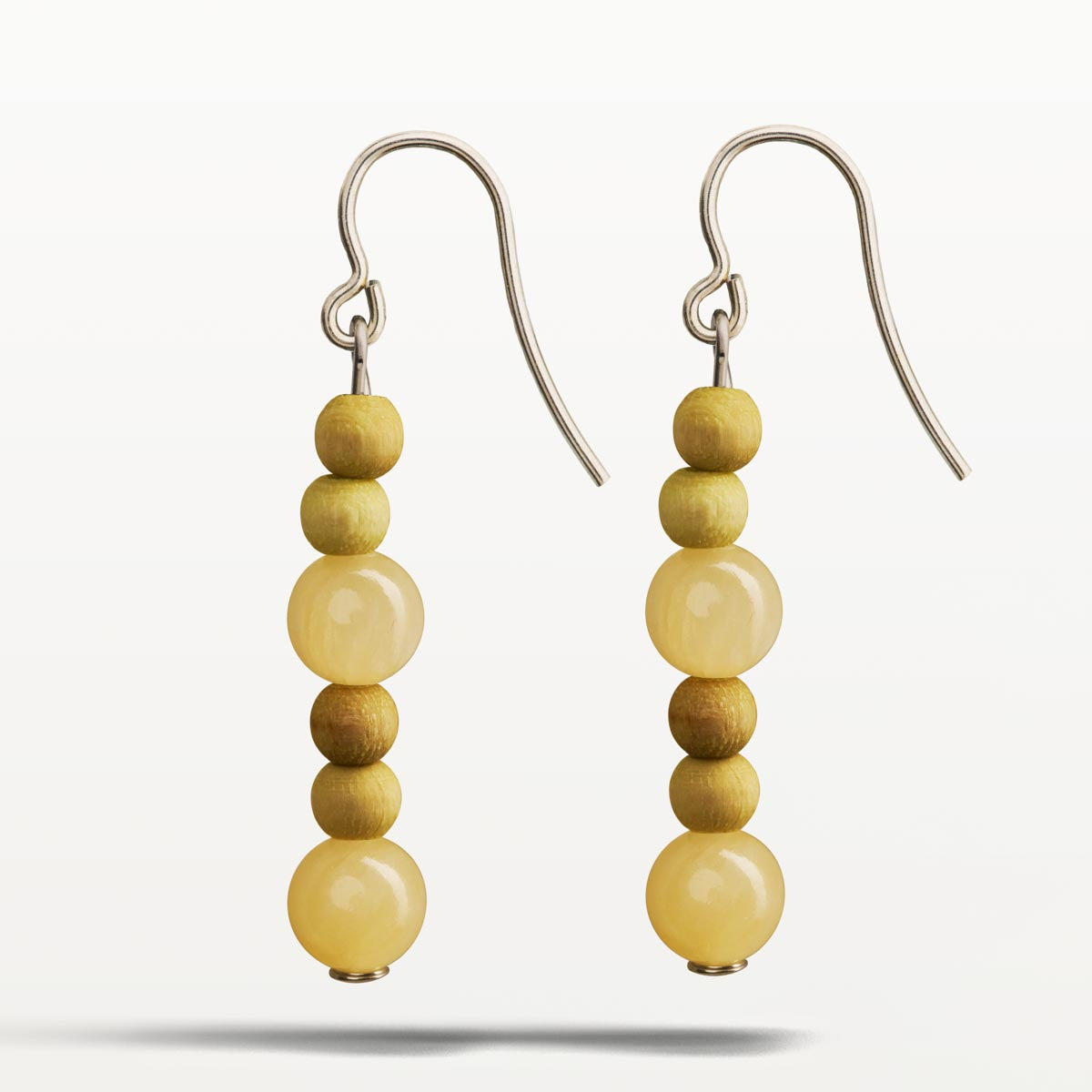 Lasihelmi earrings, butter yellow