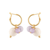 Lydia earrings, purple, white and gold