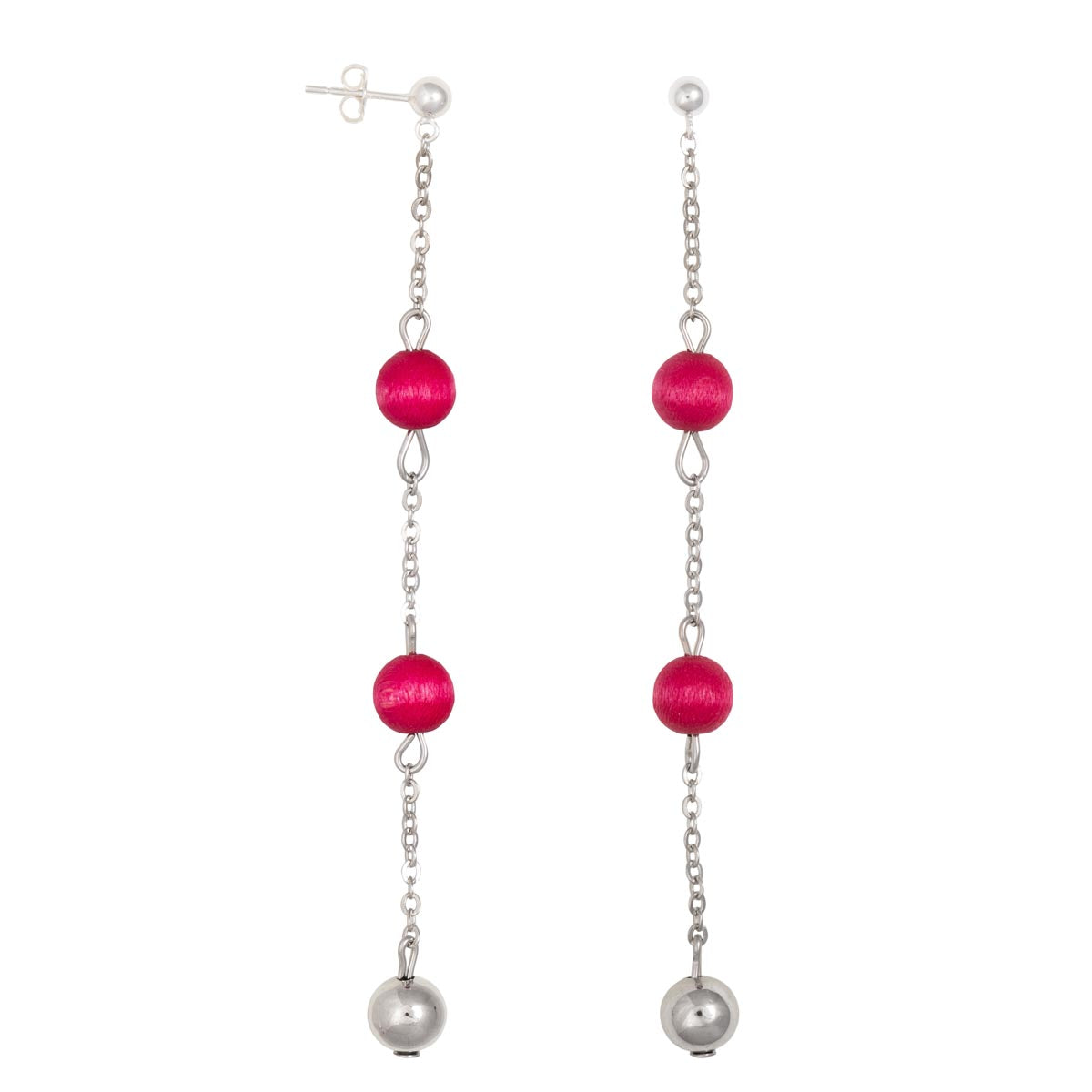 Jade earrings, pink