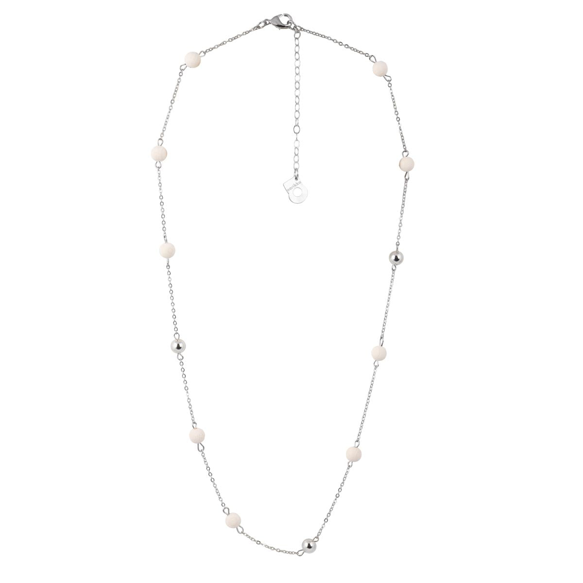 Jade necklace, ecru