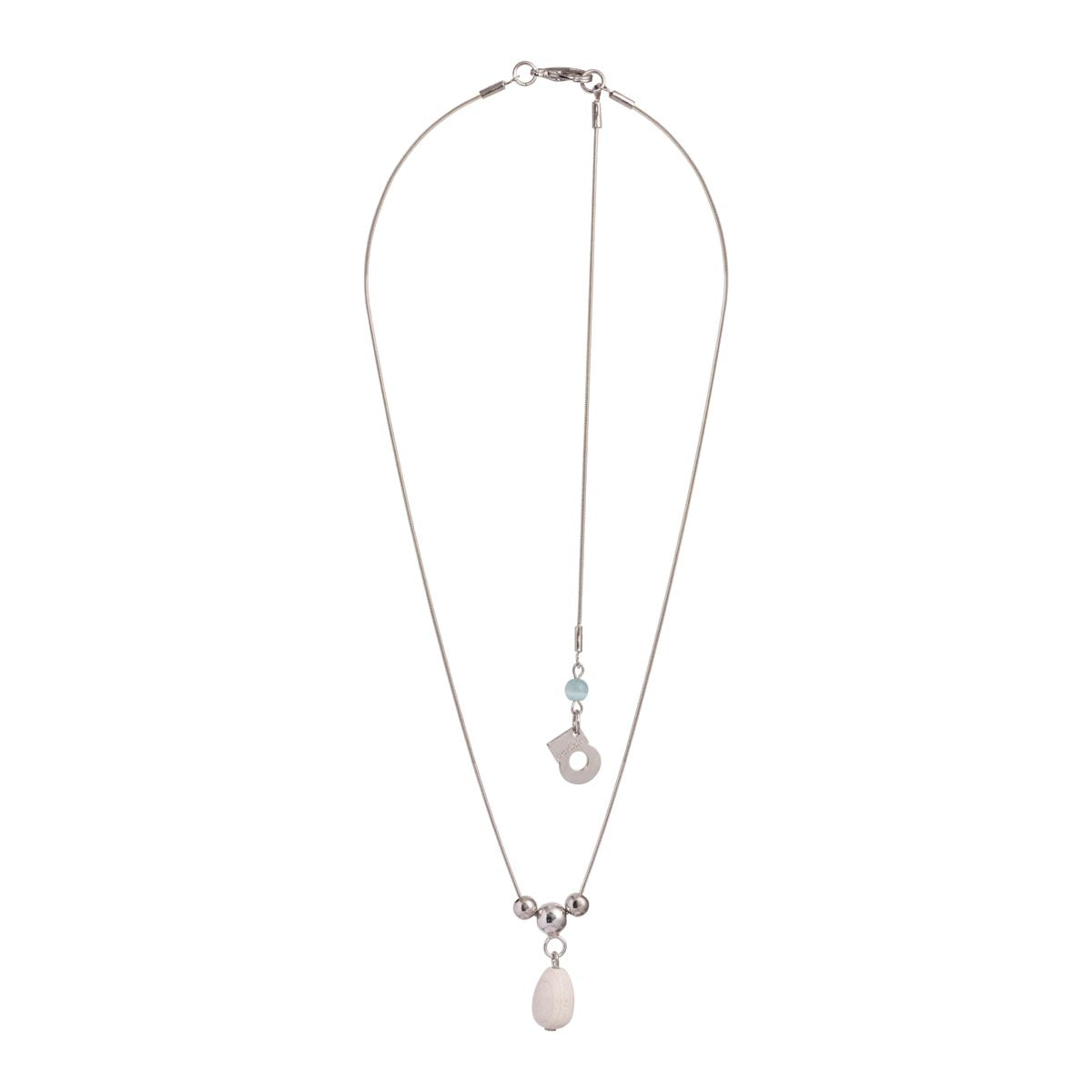 Onnenpisara necklace, ecru and silver