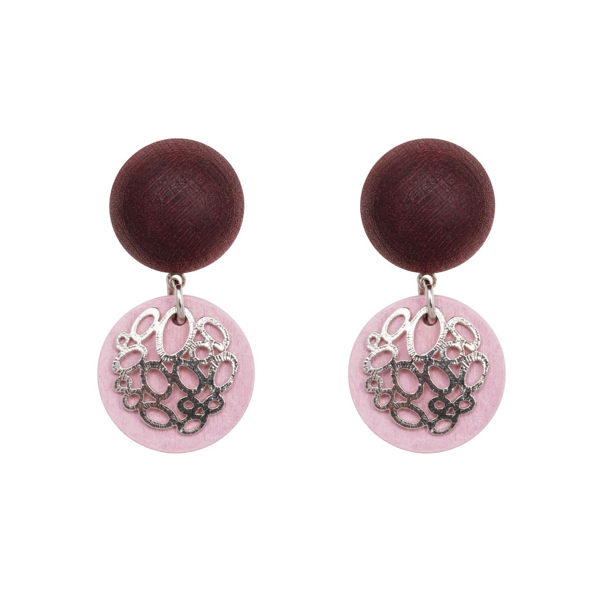 Cecilia earrings, shades of red