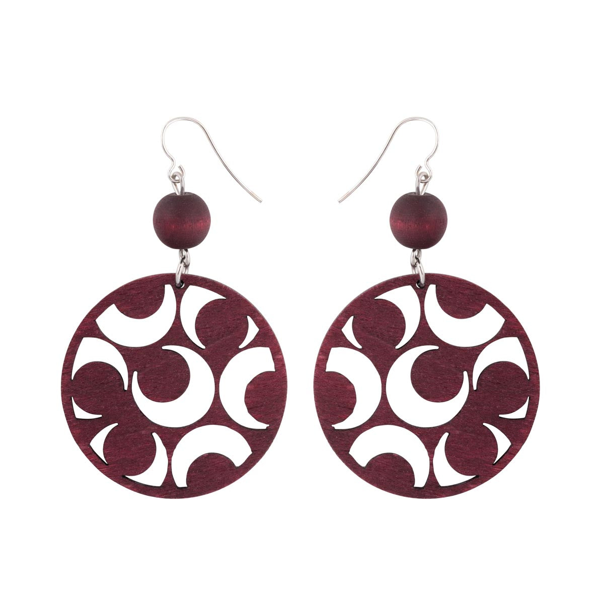 Tuliainen earrings, plum red