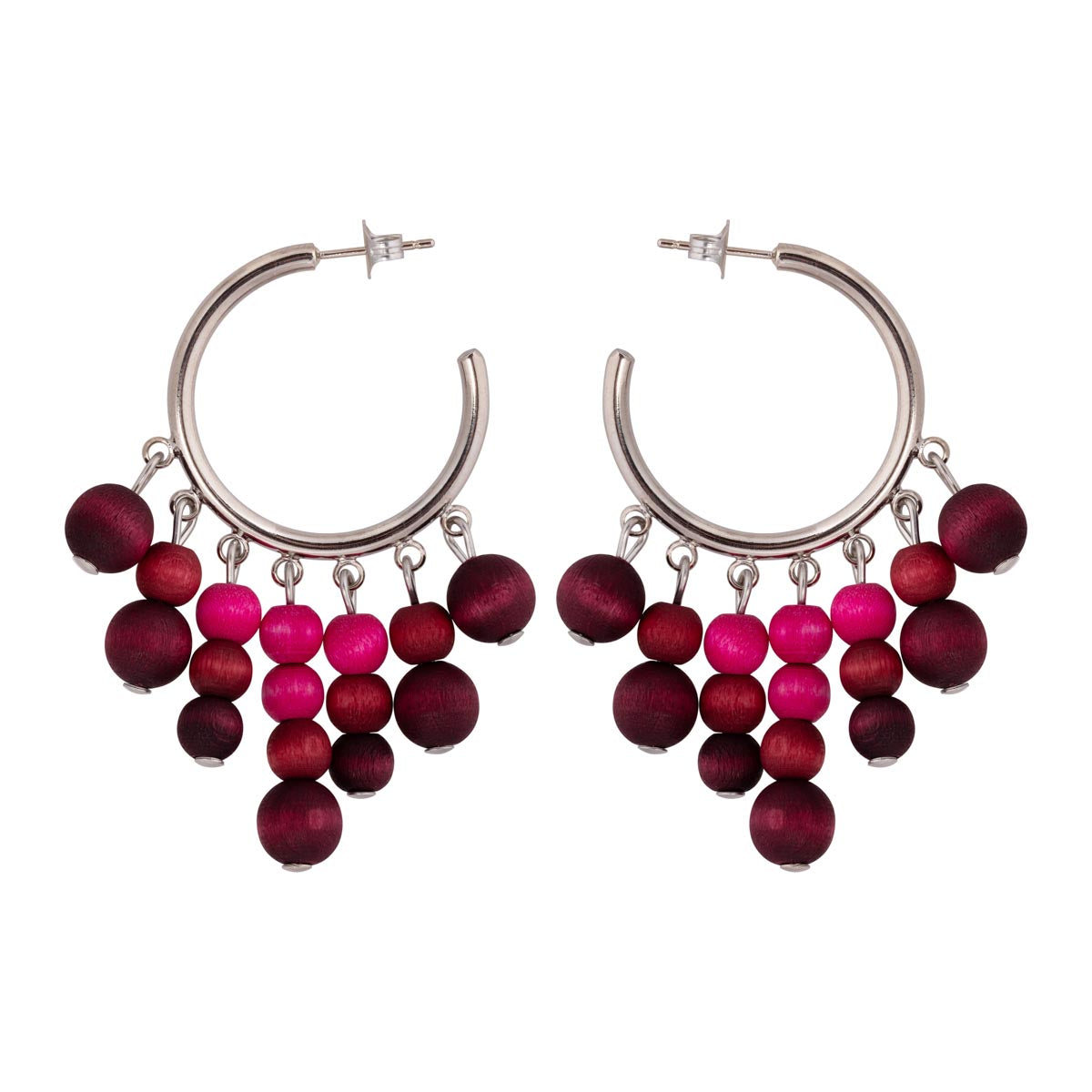 Gisella earrings, shades of red
