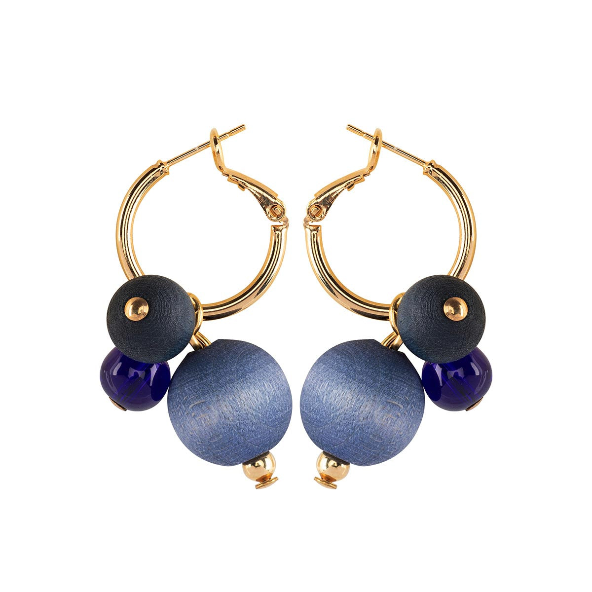 Lydia earrings, blue and blue-grey