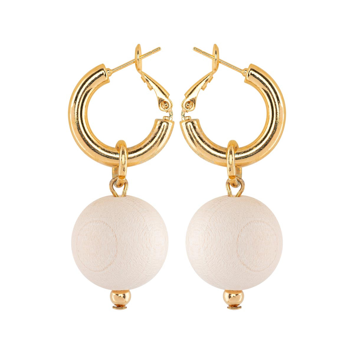 Valma earrings, ecru and gold