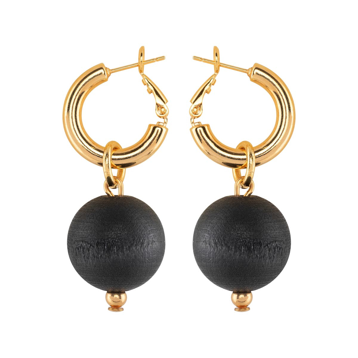 Valma earrings, black and gold