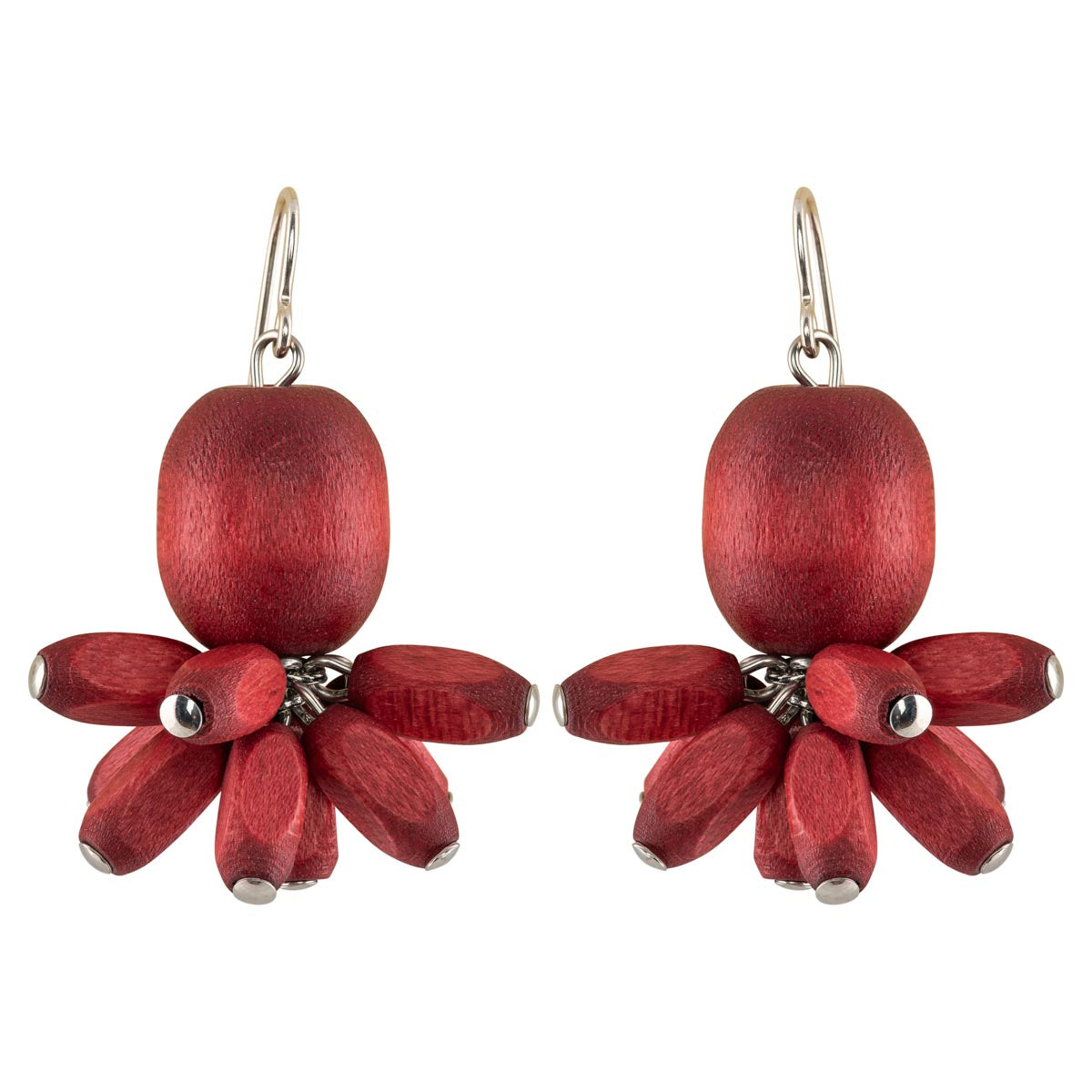 Ohdake earrings, wine red