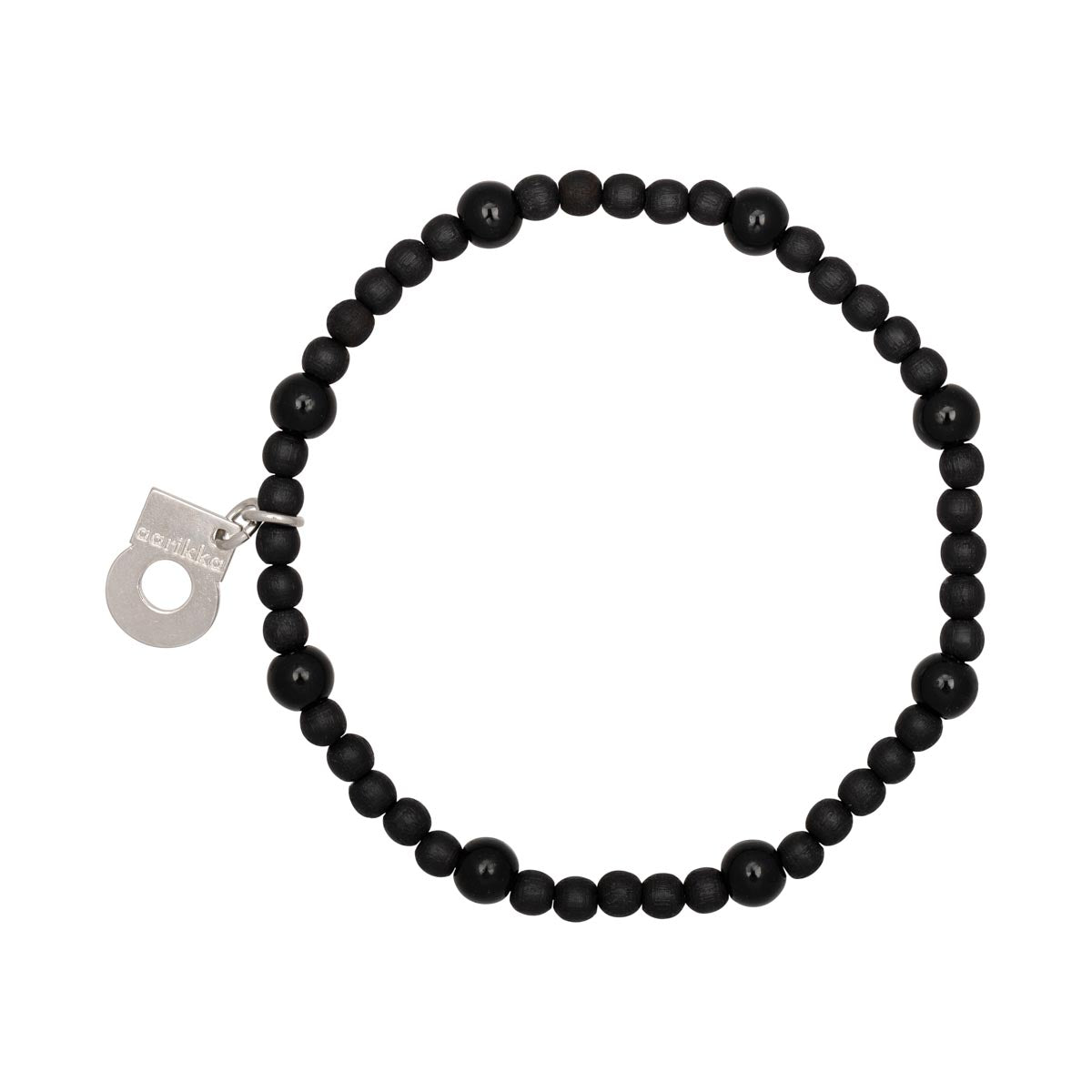 Lasihelmi bracelet, black