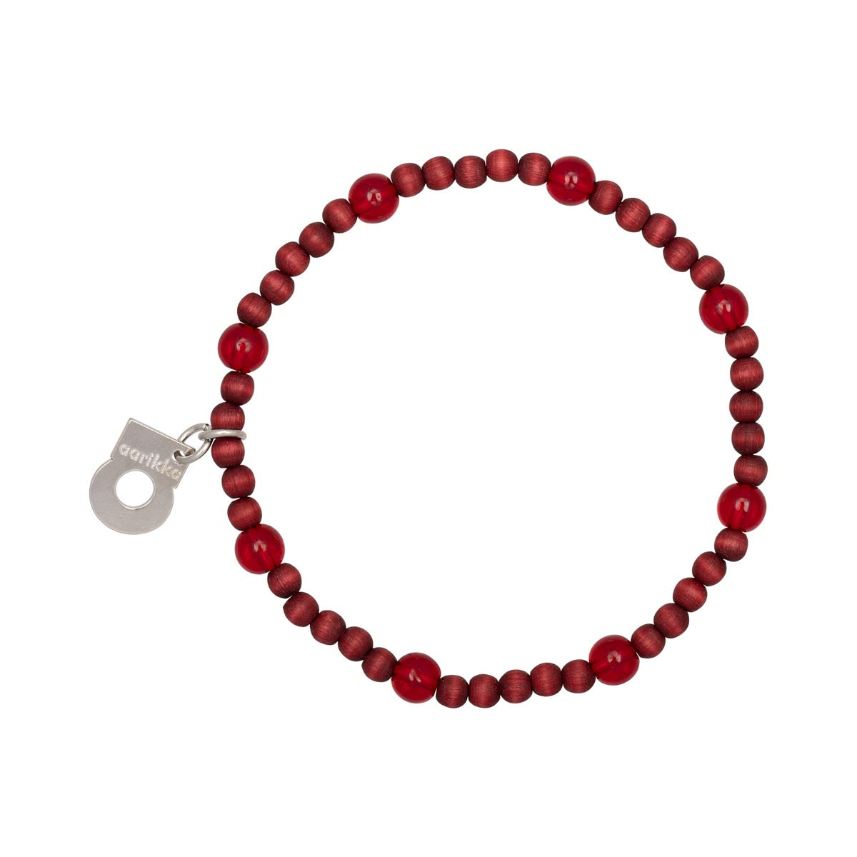 Lasihelmi bracelet, wine red