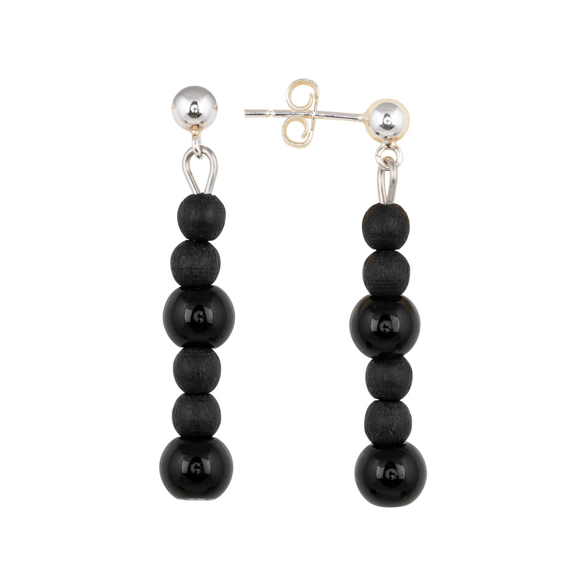 Lasihelmi earrings, black