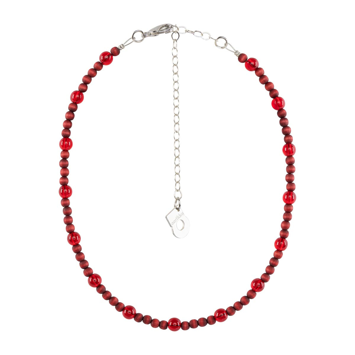 Lasihelmi necklace, wine red