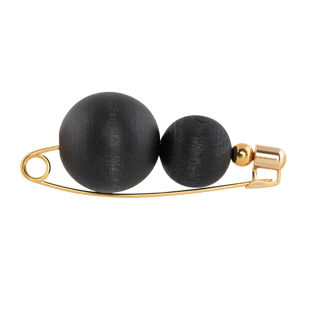 Olos brooch, black and gold