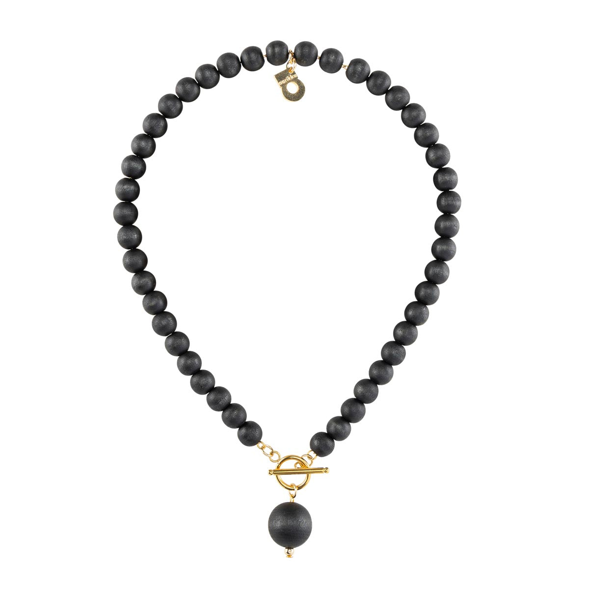 Valma necklace, black and gold