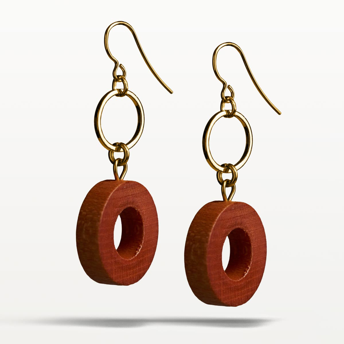 Rosa earrings, copper and gold
