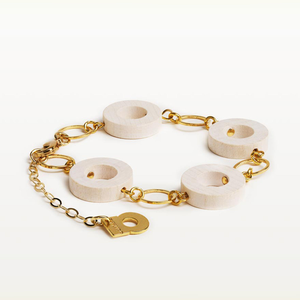 Rosa bracelet, ecru and gold