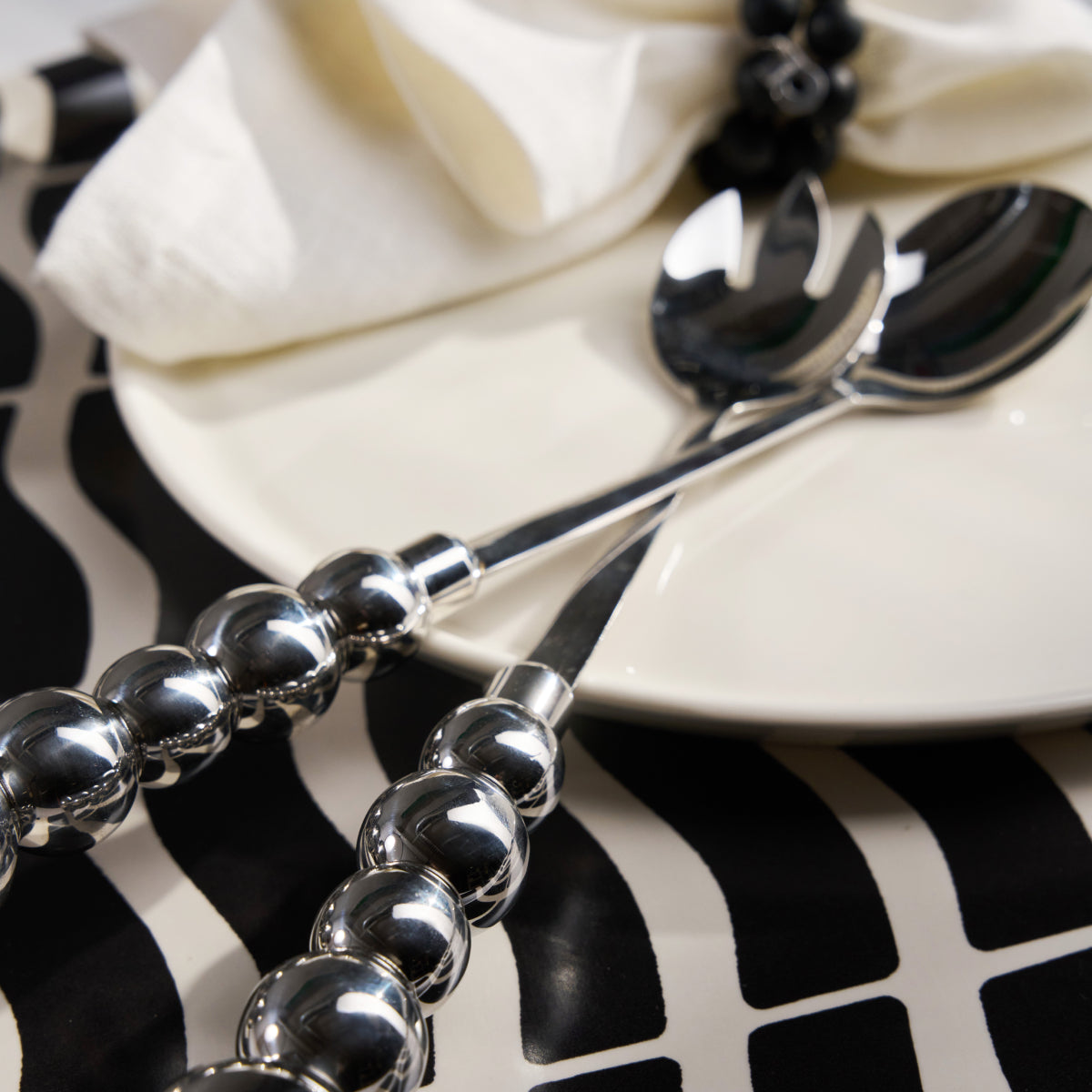 Puisto salad servers, steel