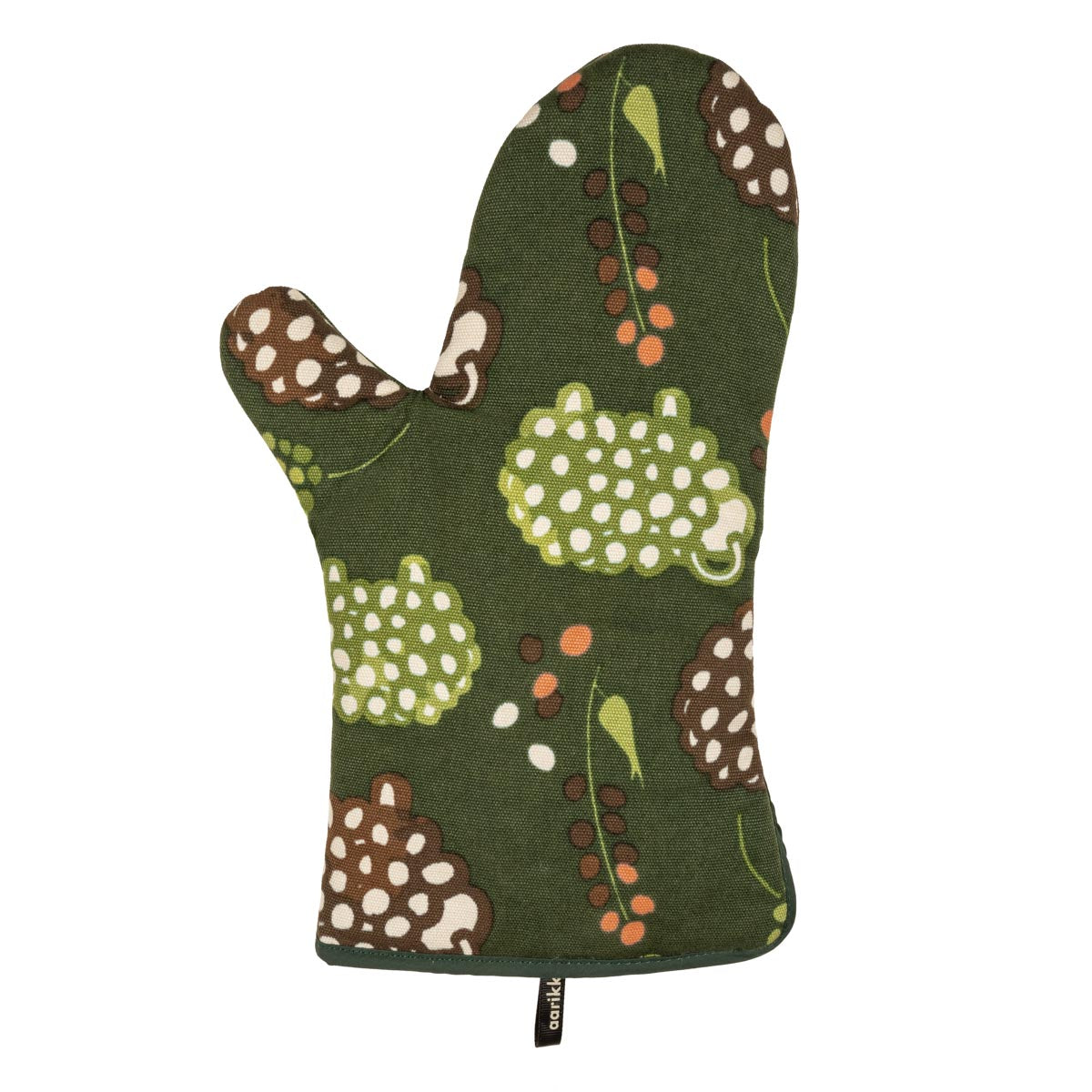 Oven mitt, Rams in a Field, green