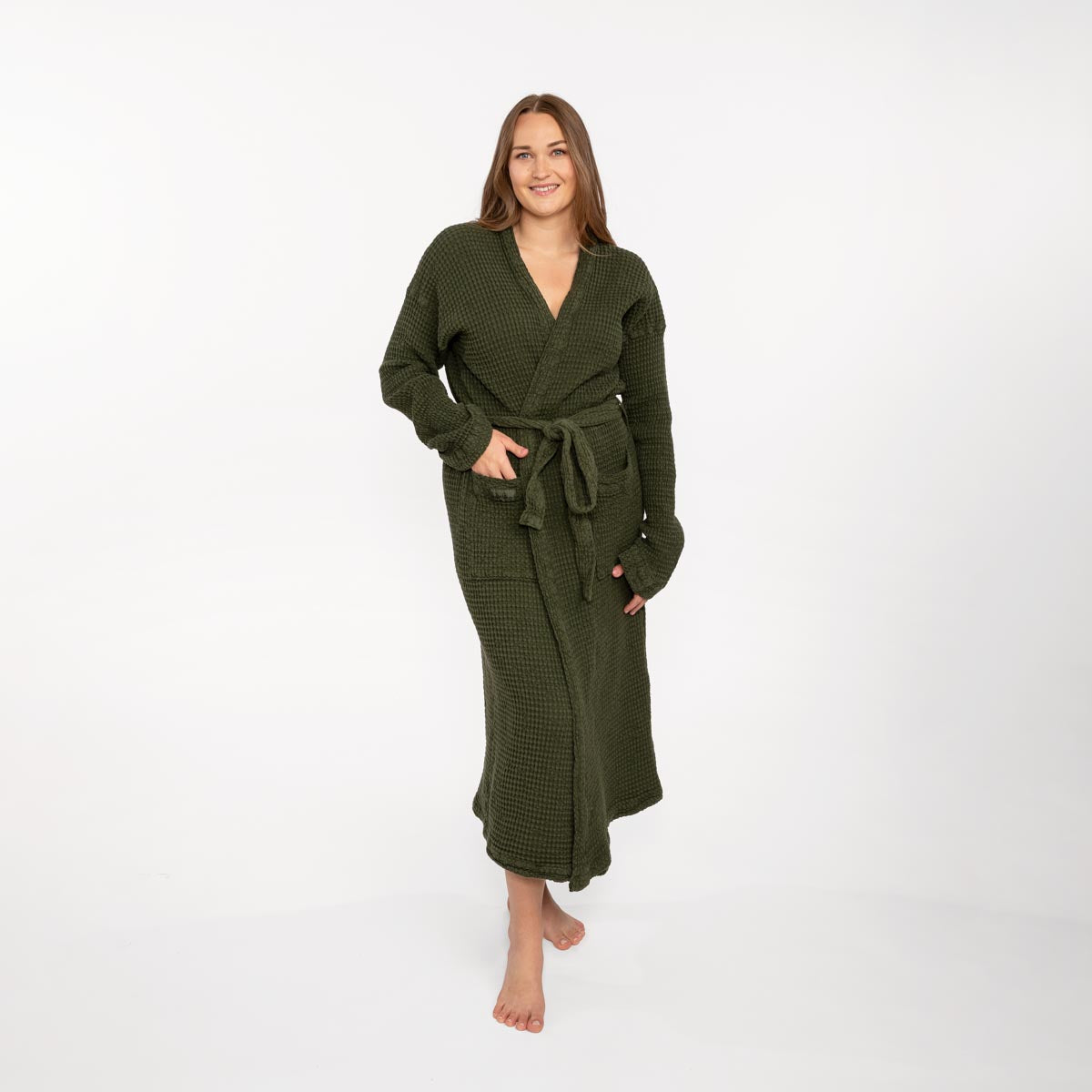 Nuppu bath robe, green