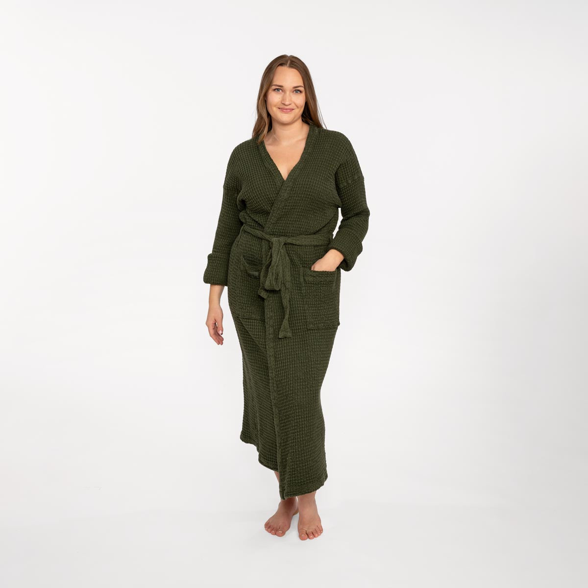 Nuppu bath robe, green