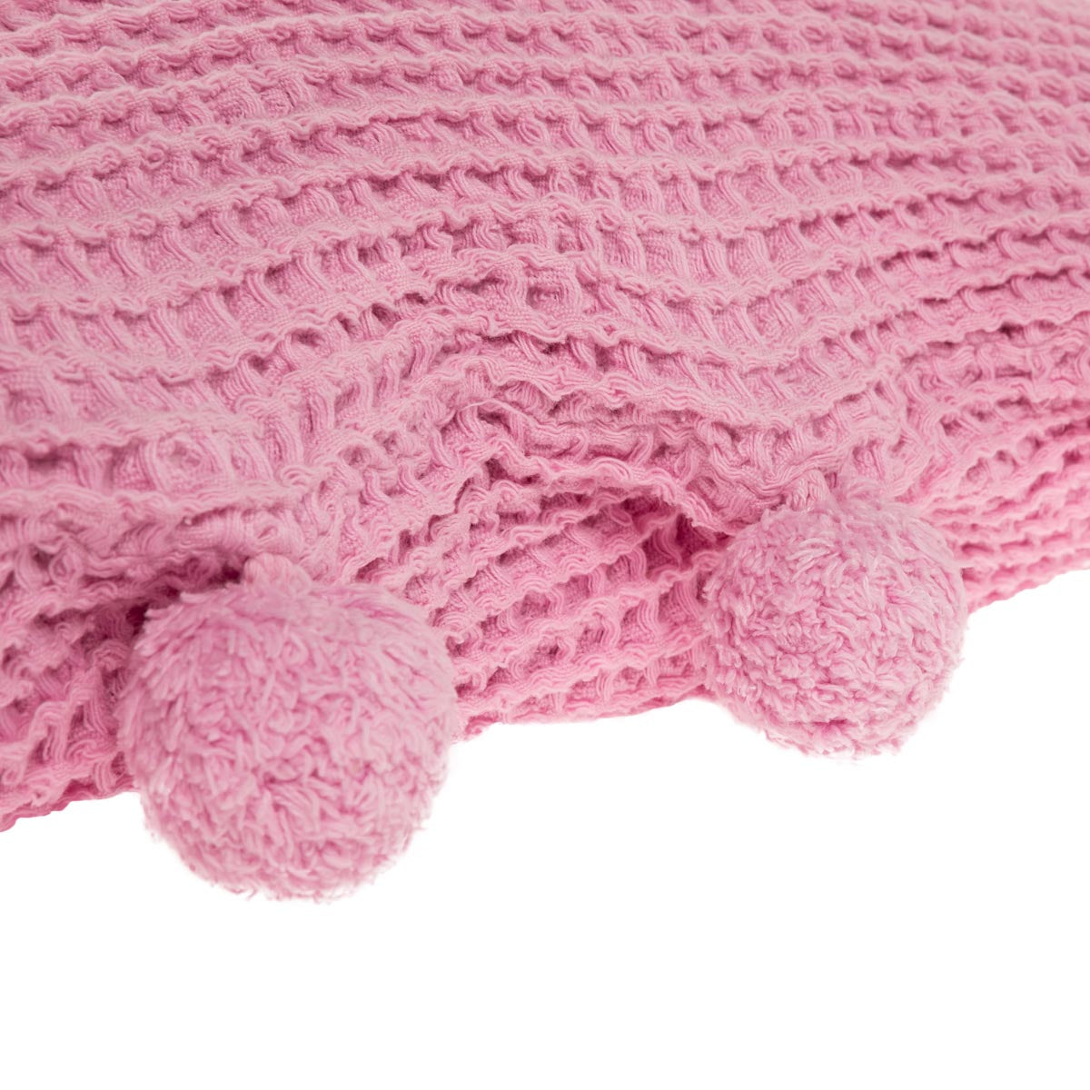 Pom pom cushion cover, pink