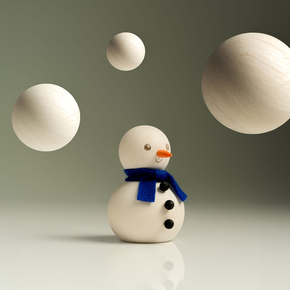 Snowman decoration, 10 cm, ecru