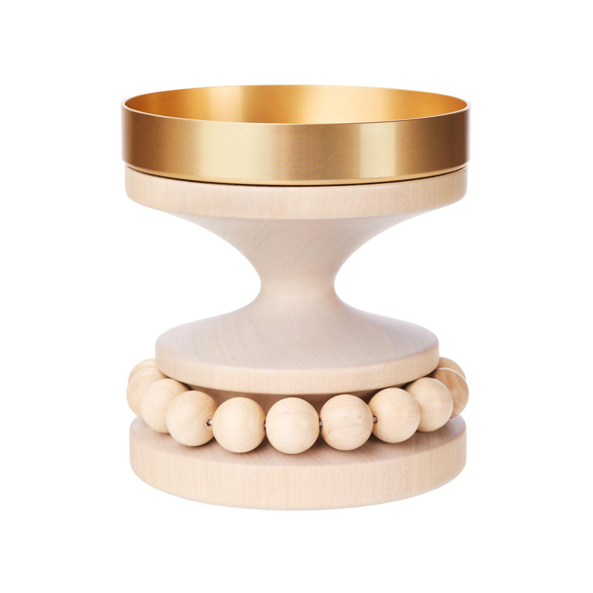 Ruustinna candleholder, varnished wood and gold