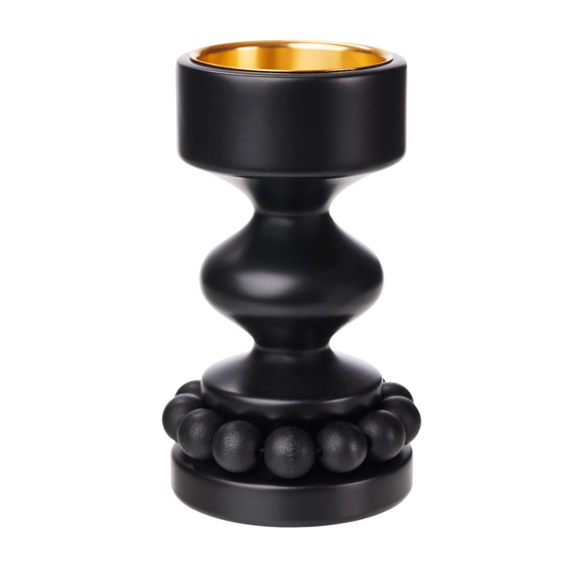 Prinssi candleholder, black and gold
