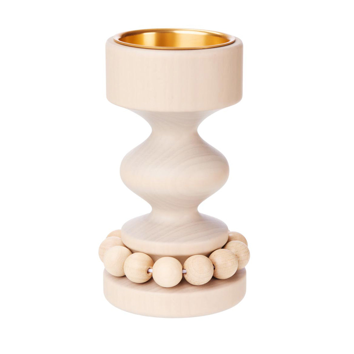 Prinssi candleholder, varnished wood and gold