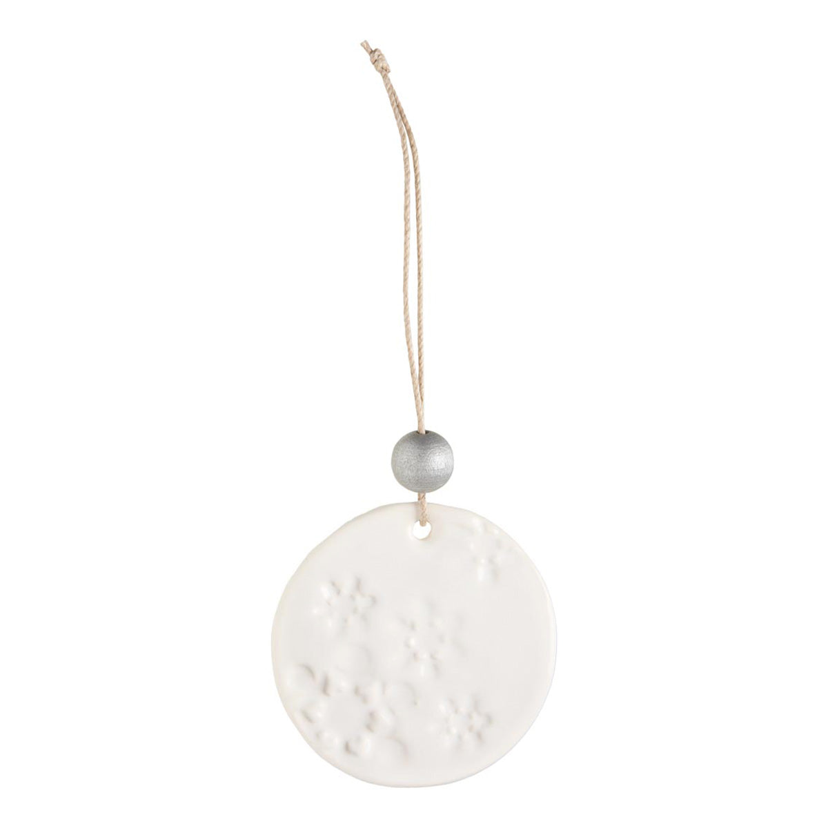 Lumisade ornament, ceramic, white and silver