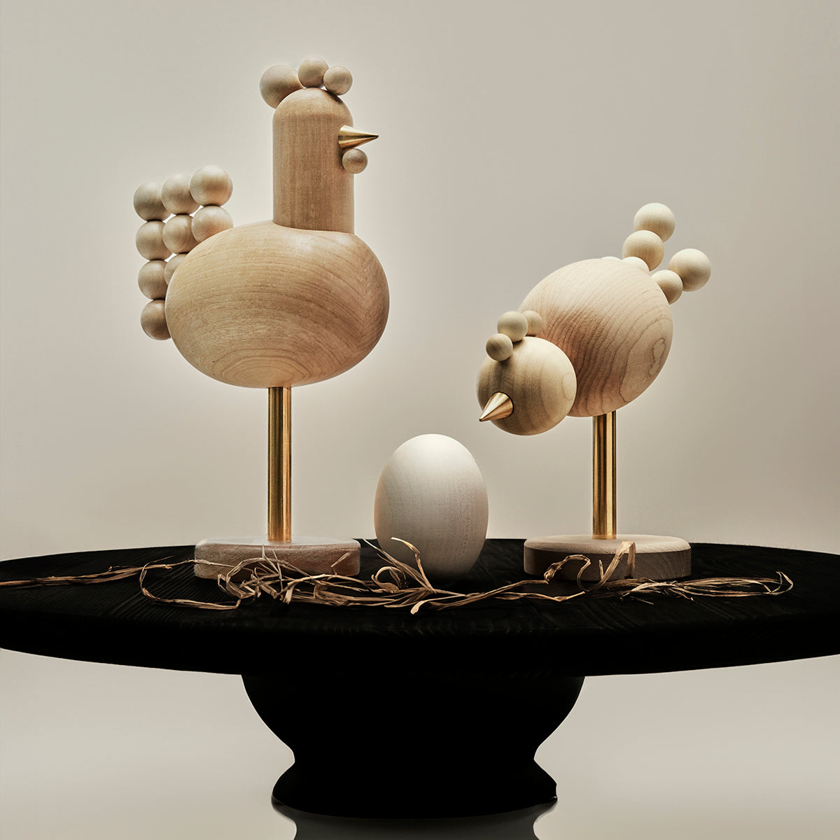 Hen sculpture, 20 cm, ecru
