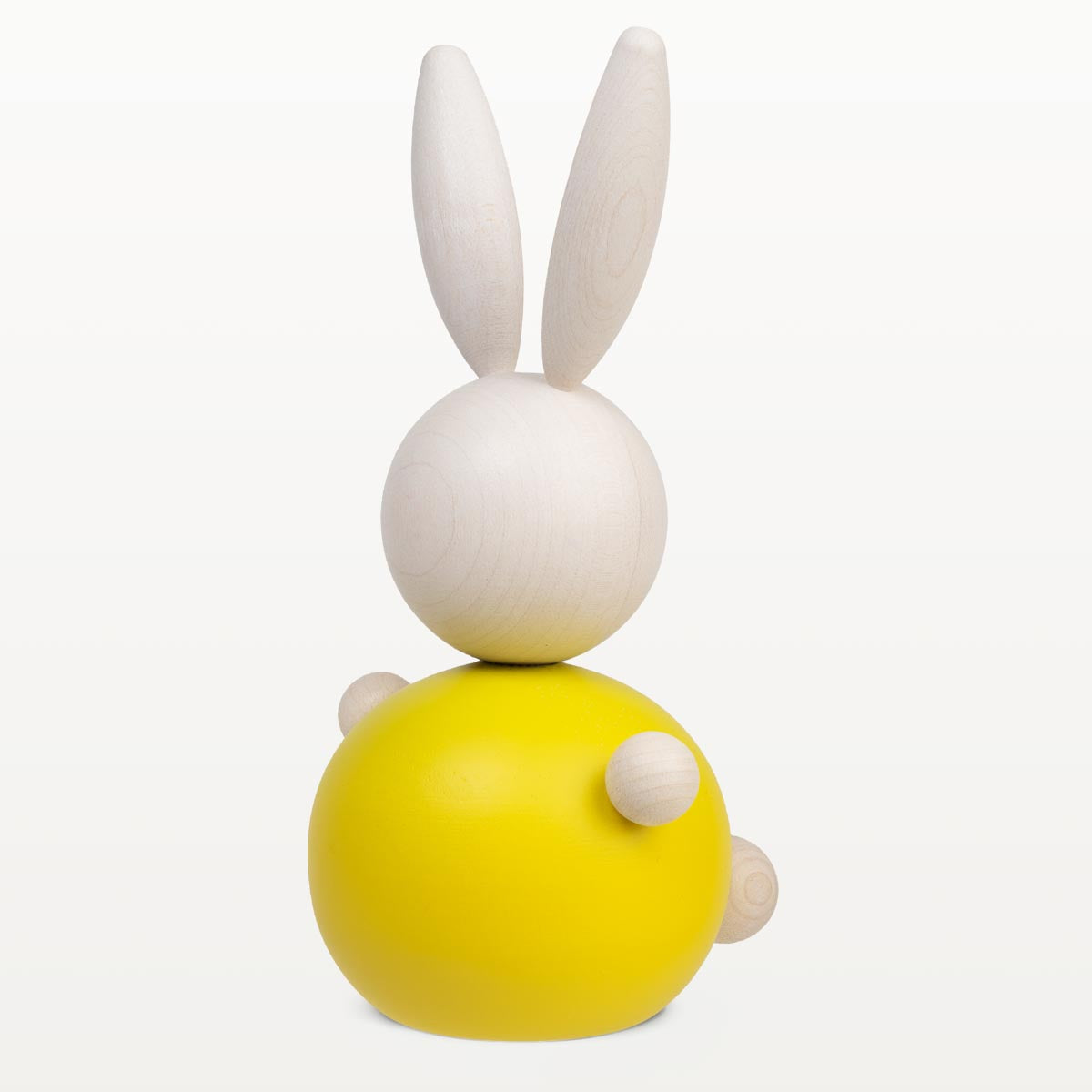 Rabbit wooden figurine 16 cm, yellow