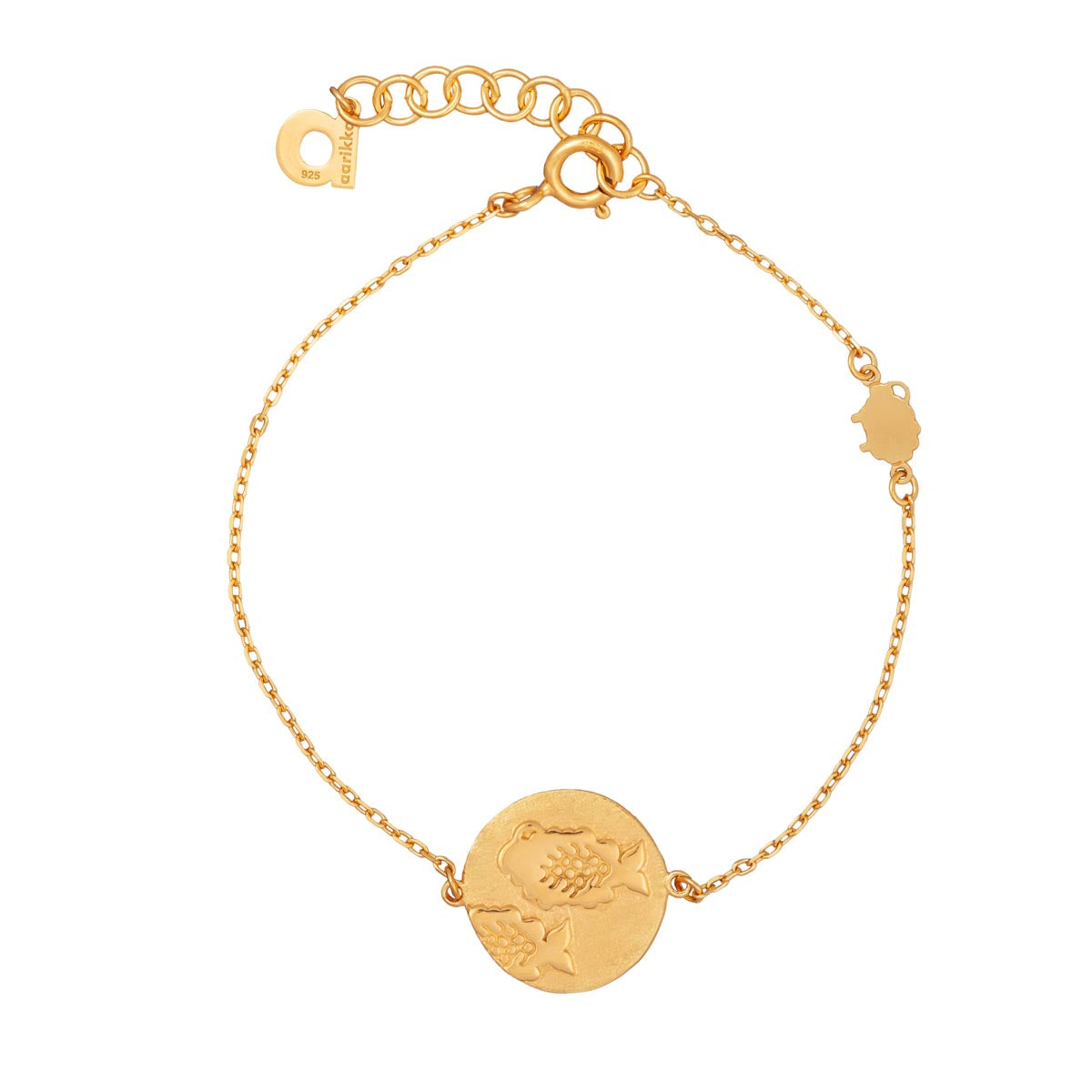 Pisces bracelet, gold-plated silver