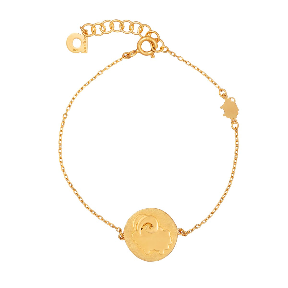 Aries bracelet, gold-plated silver