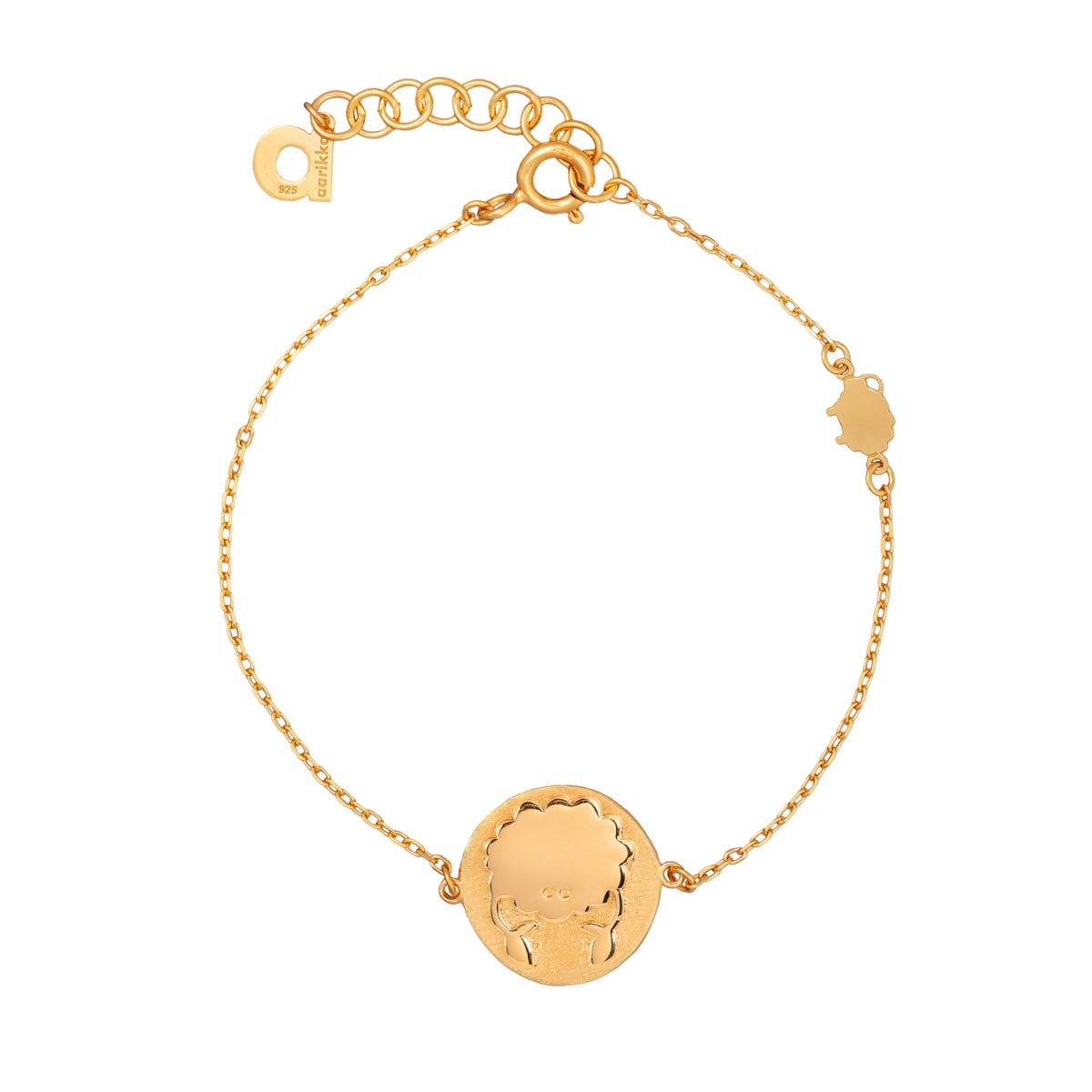 Cancer bracelet, gold-plated silver