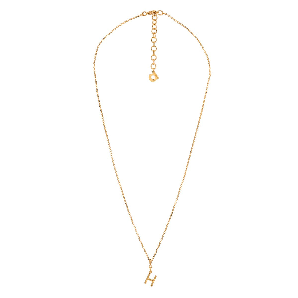 Yllätys Monogram Necklace H, gold-plated silver