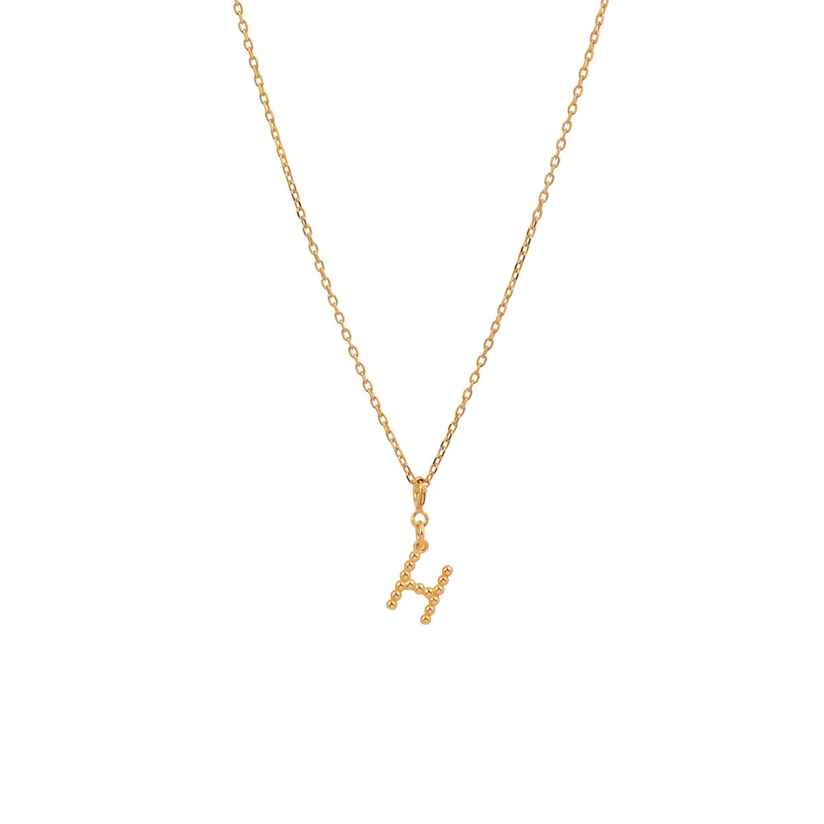 Yllätys Monogram Necklace H, gold-plated silver