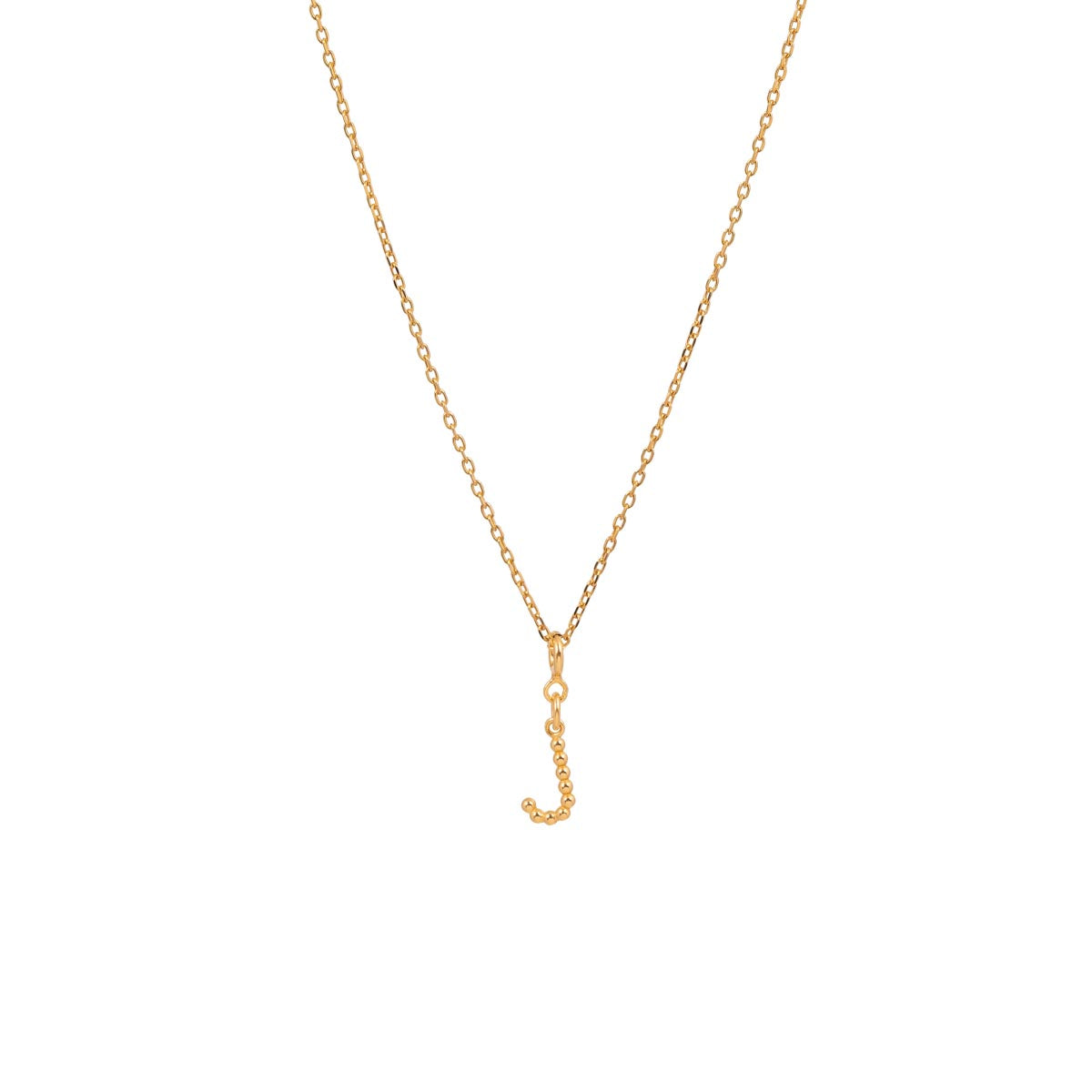 Yllätys Monogram Necklace J, gold-plated silver